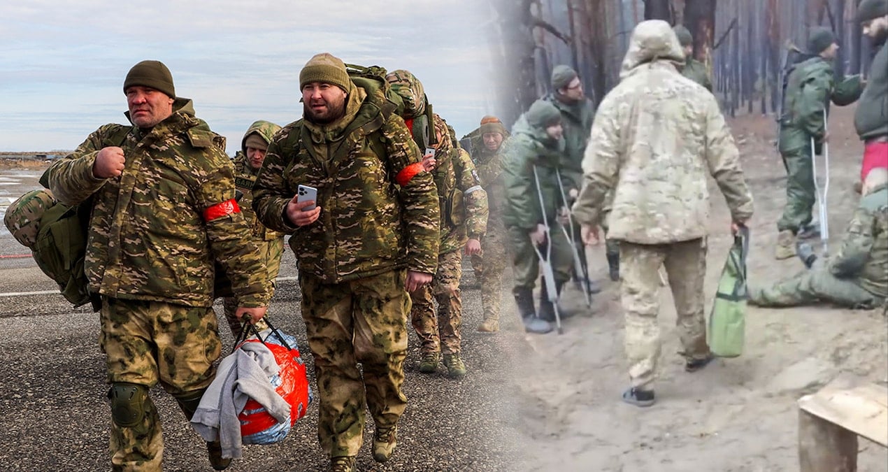 Rus ordusu, koltuk değnekli askerleri cepheye gönderiyor