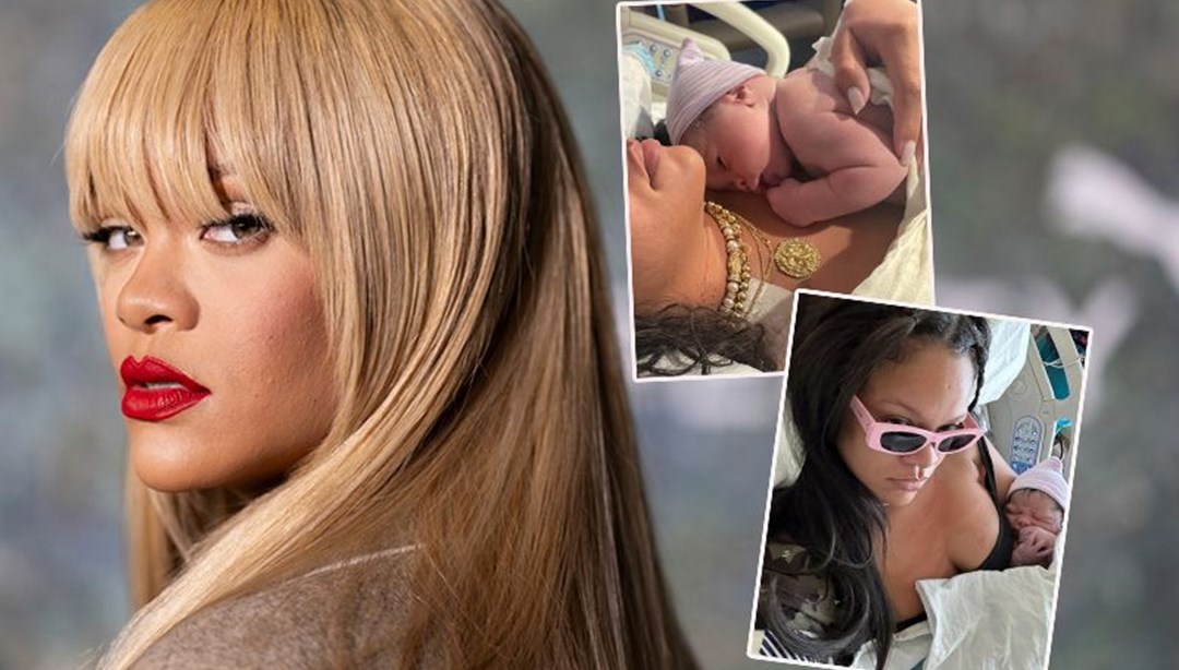 Rihanna doÄum sonrasÄ± fotoÄraflarÄ±nÄ± paylaÅtÄ±: Ä°nciler ve gÃ¼neÅ gÃ¶zlÃ¼ÄÃ¼yle doÄurdum